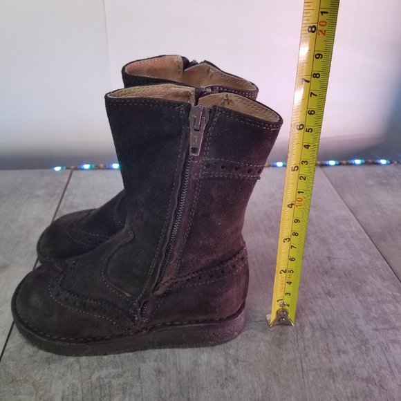 Little Eric Girl's Toddler Suede Leather Boots Made in Italy - Picture 4 of 8